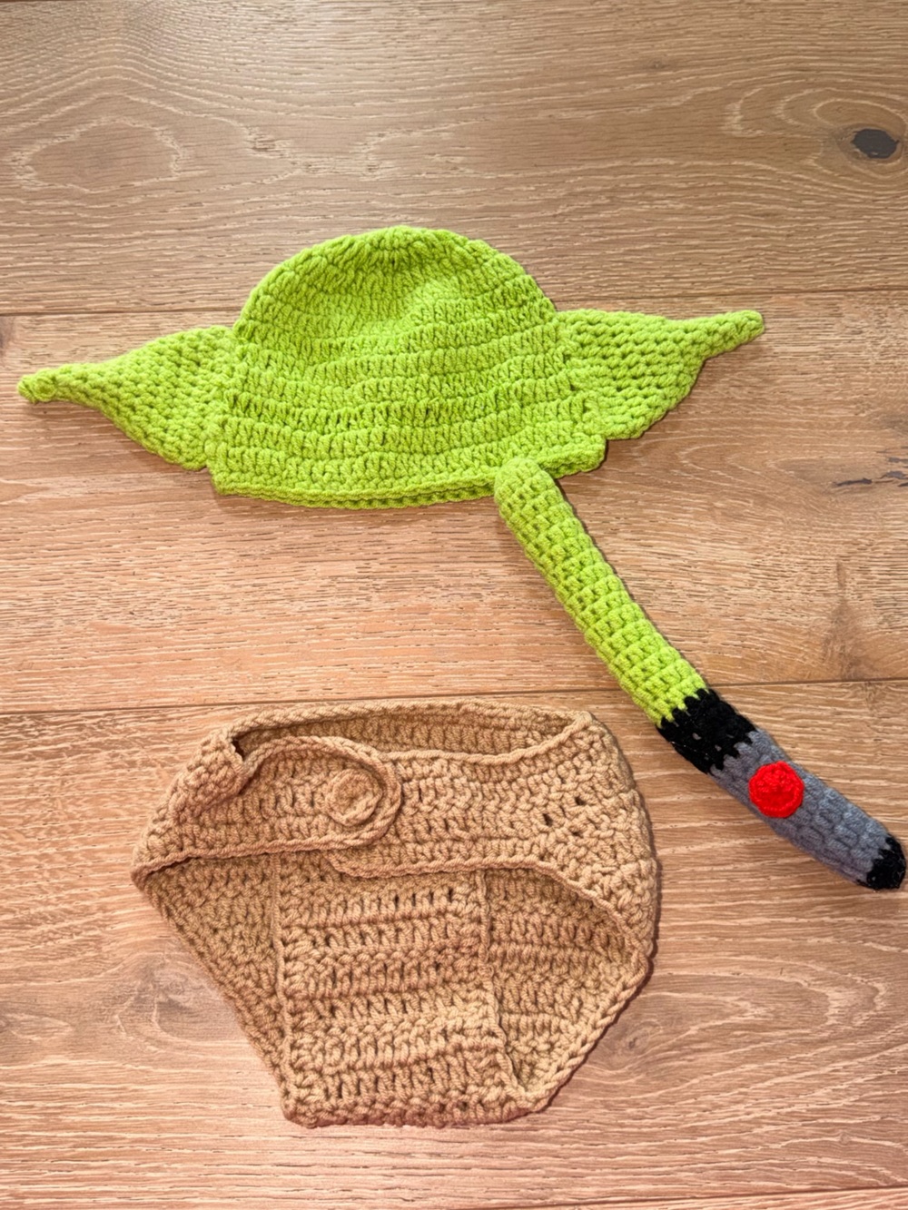 Handmade newborn Yoda Crochet Hat - Green Star Wars Inspired Costume